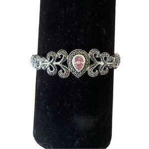 LE VIEUX Pink Cubic Zirconia & Marcasite Bracelet